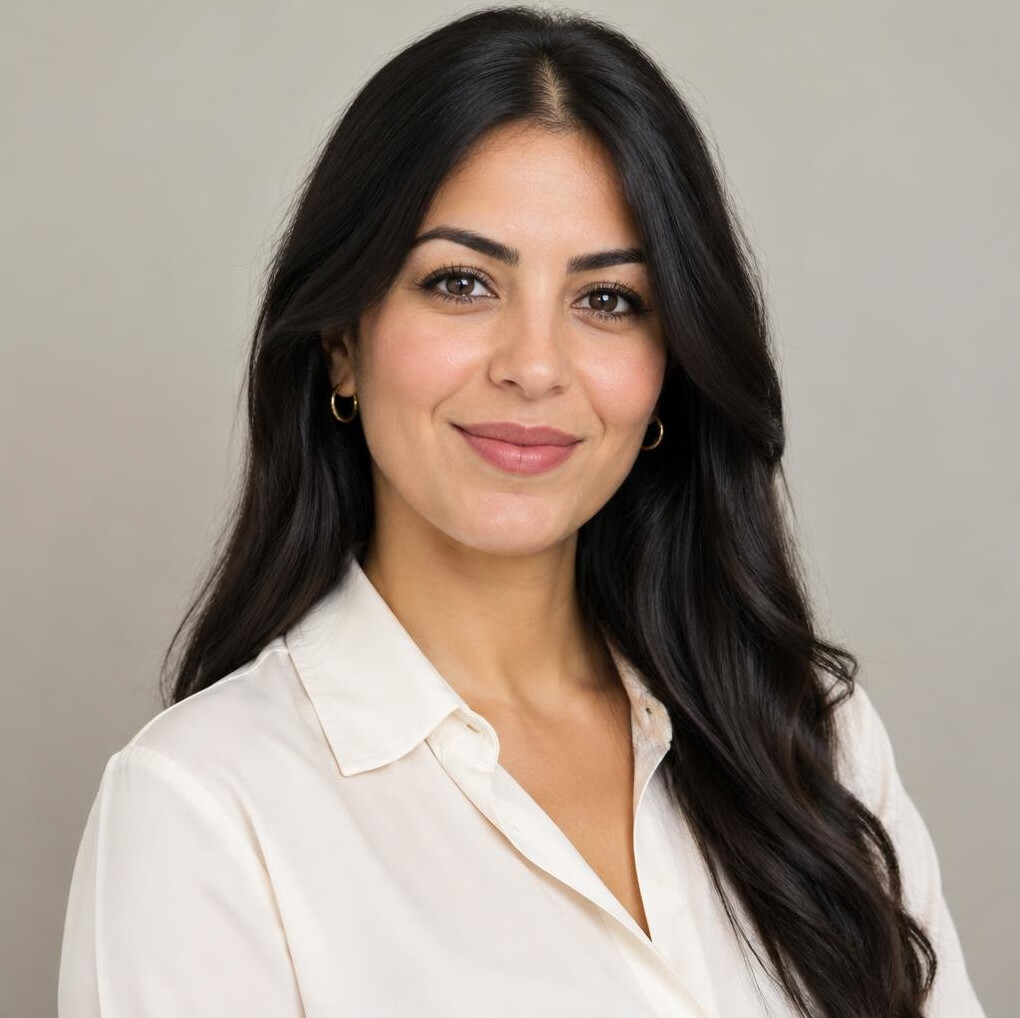 Portrait of a young woman with dark hair