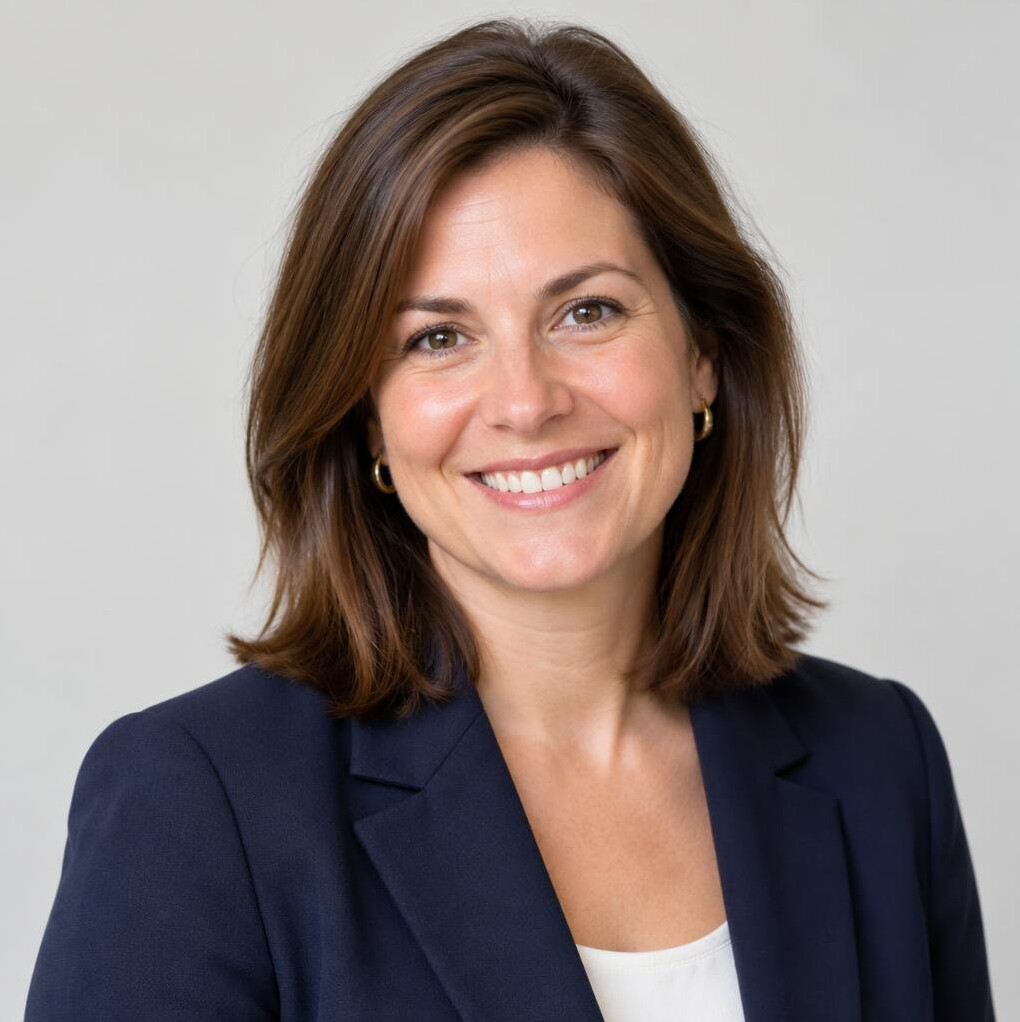 Portrait of a smiling woman with brown hair